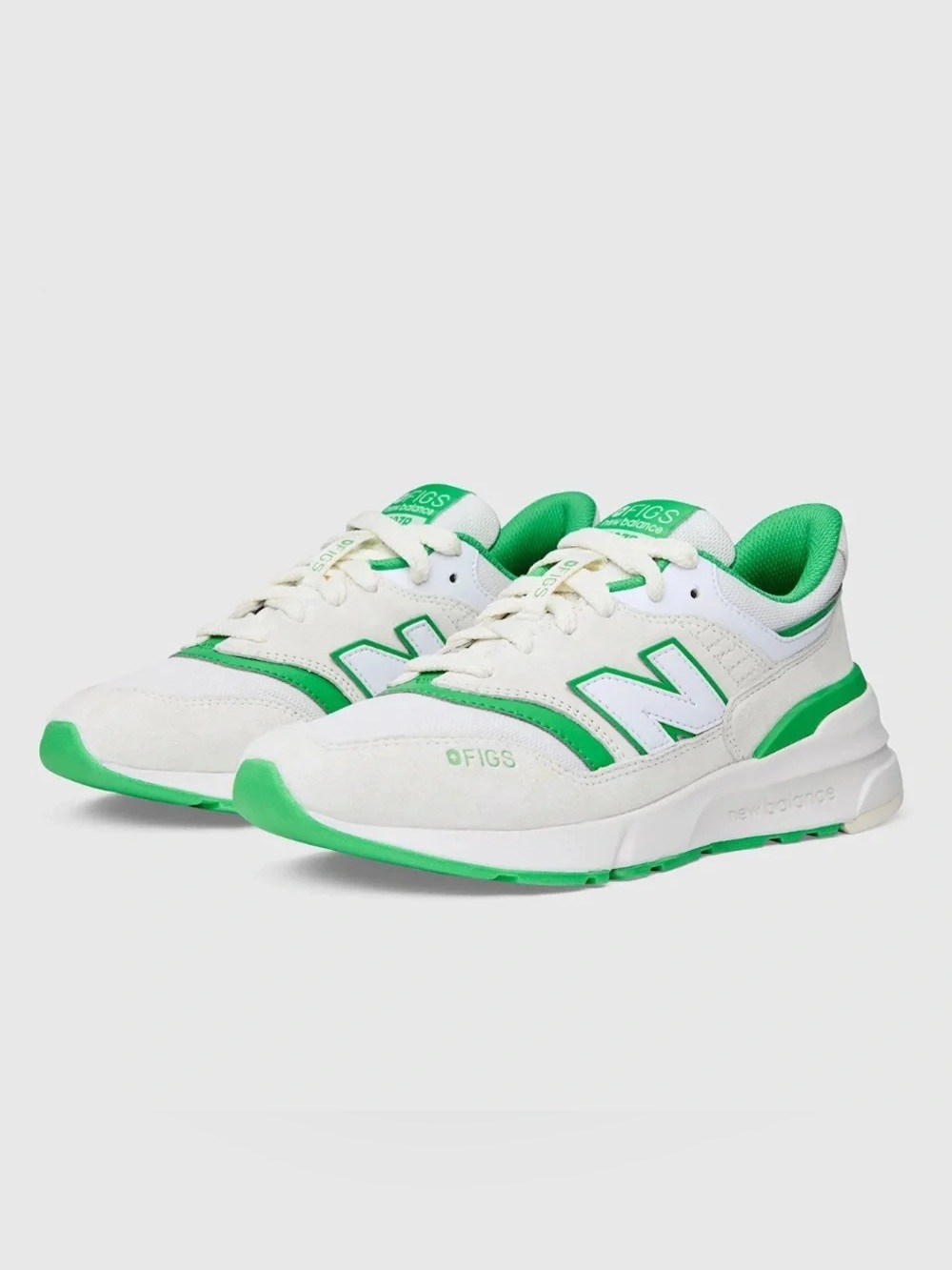 FIGS Unisex 6.5 New Balance 997R New Balance White and emerald green